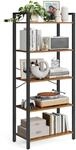 VASAGLE Regal, B&uuml;cherregal, Standregal, DVD-Regal, mit 5 Ebenen, B&uuml;roregal, offene