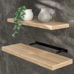 Casaria&reg; Wandregal Holz Eiche Regal mit Halterung 15kg Tragkraft H&auml;ngeregal K&uuml;che