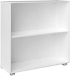 Casaria&reg; B&uuml;cherregal 77x60x28cm Wei&szlig; Holz 2 F&auml;cher Boden H&ouml;henverstellbar