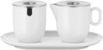 WMF Barista Zuckerdose 130 ml und Sahne-/ Milchk&auml;nnchen Porzellan 170 ml mit Deckeln
