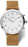 KRONABY Uhr Smart Herren Hybrid aus Edelstahl und Leder Braun