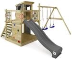 Wickey Spielturm Kletterger&uuml;st Smart Camp mit Schaukel & anthraziter Rutsche,