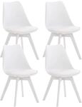 CLP 4er Set Esszimmerstuhl Linares Kunststoff I Stoff I Samt I Cord I Lederoptik I