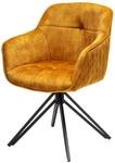 Invicta Interior Drehbarer Design Stuhl Euphoria senfgelb Samt im Retrostil mit