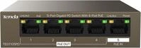 Tenda 5 Port PoE Switch ohne Netzteil, Gigabit PoE-Powered-Switch (1 PoE-In & 4