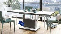 Mazzoni Aston Couchtisch ausziehbar h&ouml;henverstellbar 120/200cm in Wei&szlig;