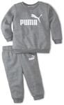 PUMA 846141 Unisex Baby Minicats Ess Crew Jogger Fl Jogginganzug, Medium Gray