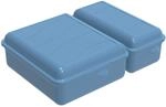 Rotho Fun Vesperdose mit zwei getrennten F&auml;chern, Kunststoff (PP) BPA-frei, blau,