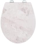 WENKO WC-Sitz White Marble, robuster Toilettensitz aus antibakteriellem Duroplast mit