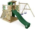 WICKEY Spielturm Kletterger&uuml;st Smart Camp mit Schaukel & gr&uuml;ner Rutsche, Outdoor