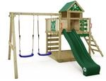 Wickey Spielturm Kletterger&uuml;st Smart Cave mit Schaukel & gr&uuml;ner Rutsche, Outdoor