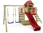 WICKEY Spielturm Kletterger&uuml;st Smart Cave mit Schaukel & roter Rutsche, Outdoor