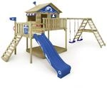 WICKEY Spielturm Kletterger&uuml;st Smart Ocean mit Schaukel & Blauer Rutsche, Outdoor