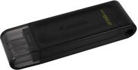 Kingston DataTraveler 70 - DT70/256GB USB-C-Stick mit dem Mehrwert, Schwarz