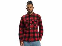 Brandit Herren Jeff Fleece Shirt Long Sleeve Hemd, red/Black, S