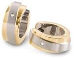 Boccia Damen-Creolen Titan teilvergoldet Diamant (0.01 ct) transparent