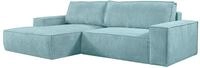 Passacl Morabito Ecksofa, Samt, Cord, Hellblau, Amelia