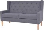 vidaXL Sofa 2-Sitzer Stoff Skandinavisch Grau Polstersofa Loungesofa Sitzm&ouml;bel
