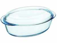 Pyrex Kasserolle oval, 33x20x13 cm, Glas, Transparent, 33 cm