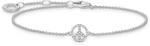 THOMAS SABO Armband Peace mit wei&szlig;en Steinen silber 925 Sterlingsilber
