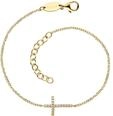 Engelsrufer Armband aus Sterlingsilber mit Kreuz-Anh&auml;nger und Zirkonia Vergoldet,