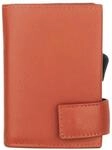SecWal Kartenetui mit M&uuml;nzfach Druckknopf (Orange)
