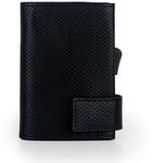 SecWal Kartenetui mit M&uuml;nzfach Druckknopf (Schwarz Osaka)