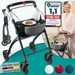 ELONEO Wohnungsrollator 54cm breit, faltbar und leicht, inkl. Tablett & Stoffkorb,