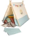 PINOLINO Kinderzelt &ndash; Spielzelt Yuma mit Fenster, Bodenmatte & Girlande, Zwei