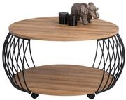 M2 Kollektion Peking 2 Couchtisch/Sofatisch, MDF, H&ouml;he 47cm, Durchmesser 80cm