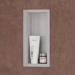 doporro Wandnische Bad Silber 15cm x 30cm x 8,3 cm | Duschablage befliesbar aus