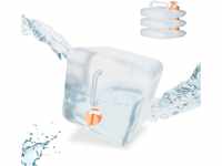 Relaxdays Faltbarer Wasserkanister 4er Set, 10 l, Faltkanister mit Hahn, BPA-frei,