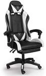 TRISENS Gaming-Stuhl mit Fu&szlig;st&uuml;tzen - B&uuml;rostuhl ergonomisch stufenlos einstellbar