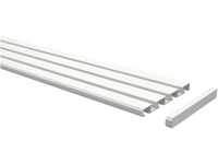 Interdeco Gardinenschienen Weiß 3-/4-läufige Vorhangschienen aus Aluminium,
