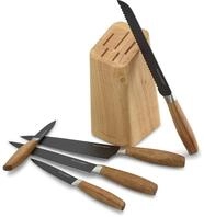 ECHTWERK K&uuml;chenmesser Set aus hochwertigem Stahl, 6-teiliges Messerset mit Holzblock