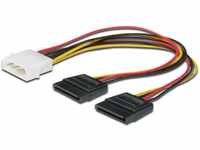 DIGITUS Internes SATA-Stromkabel - 4-Pin Molex Stecker zu 2X SATA 15-Pin Buchse -