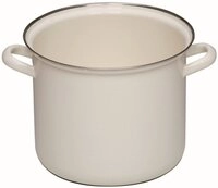 Riess, 0274-033, Topf mit Chromrand &Oslash; 22cm, WEISS, Emaille, Vol. (rec.): 5,7 Liter,