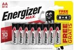 Energizer Max. langlebige Alkali-Leistung, 12 x AA-Batterien