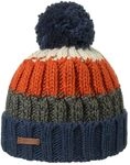 Barts Strickm&uuml;tze Wilhelm gestreifte M&auml;nnerm&uuml;tze mit Bommel 0856 Blue 04