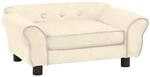 vidaXL Hundesofa Creme 72x45x30cm Pl&uuml;sch Hundebett Hundecouch Katzensofa
