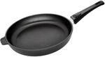 Eurolux Guss-Pfanne Induktion &Oslash; 28 cm abnehmbarer Stiel - flacher 5.0 cm Rand -