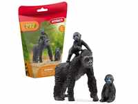 schleich 42601 Flachland Gorilla Familie, für Kinder ab 3+ Jahren, WILD LIFE -