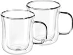 GR&Auml;WE Doppelwandige-Thermogl&auml;ser mit Henkel, 250ml, 2er Set, geschwungen