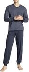 CALIDA Relax Streamline B&uuml;ndchen-Pyjama Herren, aus 100% Baumwolle, Hose mit