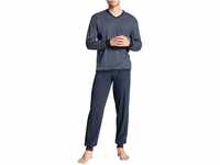 CALIDA Relax Streamline Bündchen-Pyjama Herren, aus 100% Baumwolle, Hose mit