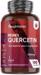Reines Quercetin 1000mg pro Portion - 180 vegane Kapseln - 3 Monate Vorrat - Aus der