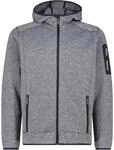 CMP - Herren-Knit-Tech-Jacke mit fester Kapuze, Eis-Titan-Schwarz, 56