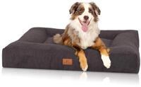 Knuffelwuff orthop&auml;disches Hundebett aus kuscheligem Velours mit Handwebcharakter