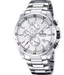 Festina Herren Uhr Analog aus Edelstahl 316L - Quarzwerk - Chronograph - Kalender -