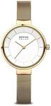 BERING Damen Uhr analog Quarz Solar mit Edelstahl Milanaisearmband 14631-324